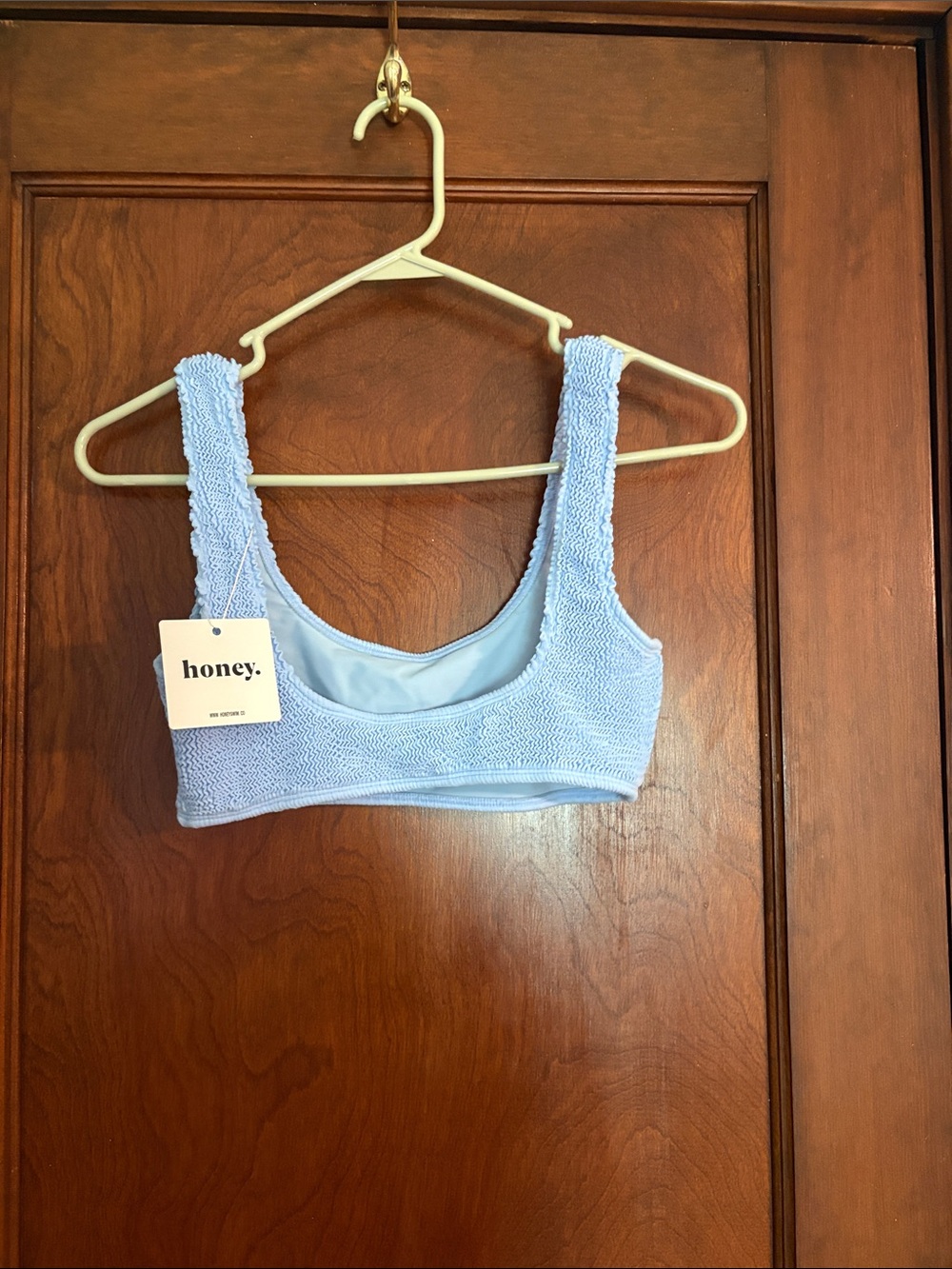 Honey. Light Blue Terry Bikini Top - Scoop Bralette